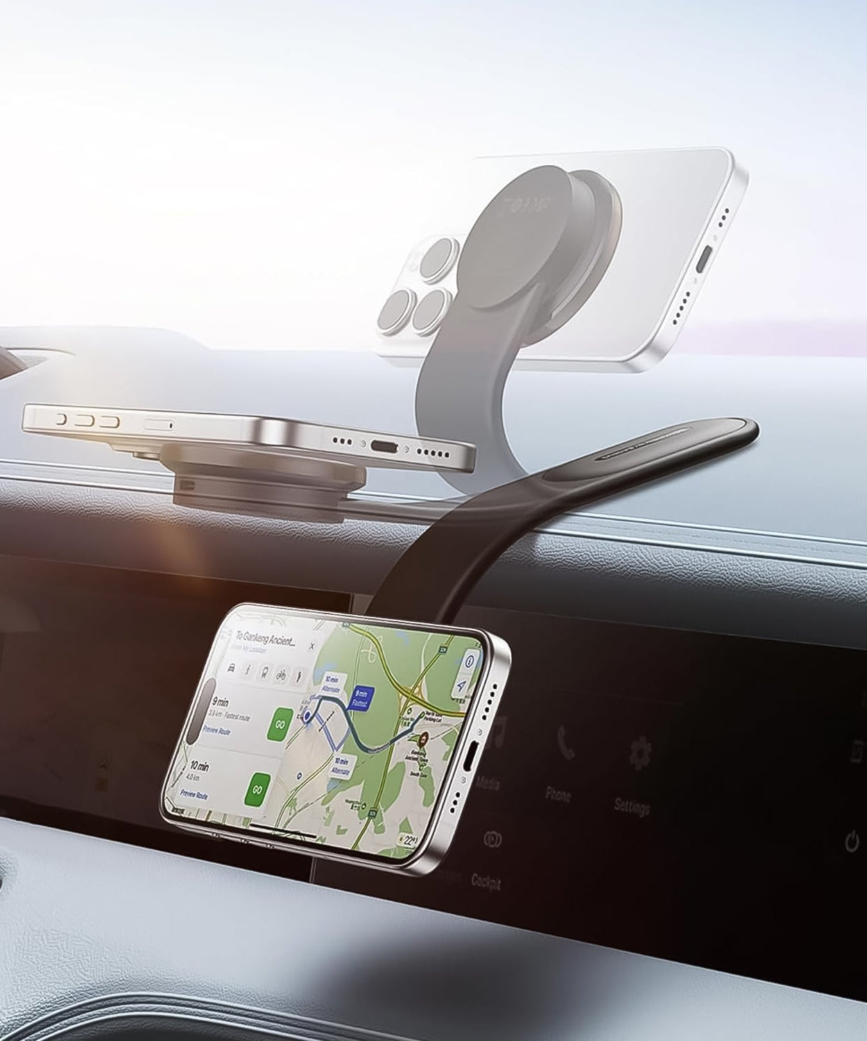 Car Mount Charger, 15W Wireless Car Charger Phone Holder (1 Set)