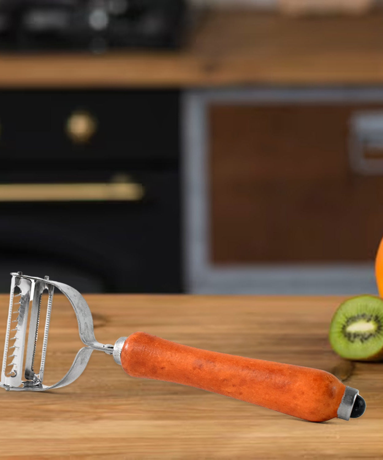 Vegetable and Fruit Peeler with Wooden Handle (1 Pc)