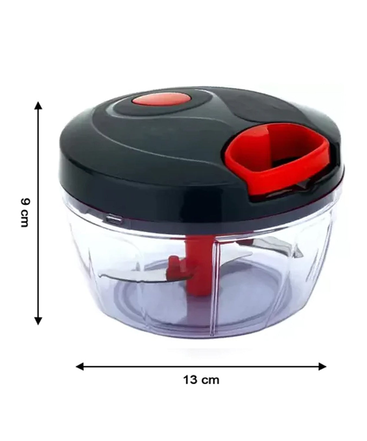 Vegetable chopper with pull-cord mechanism for quick chopping