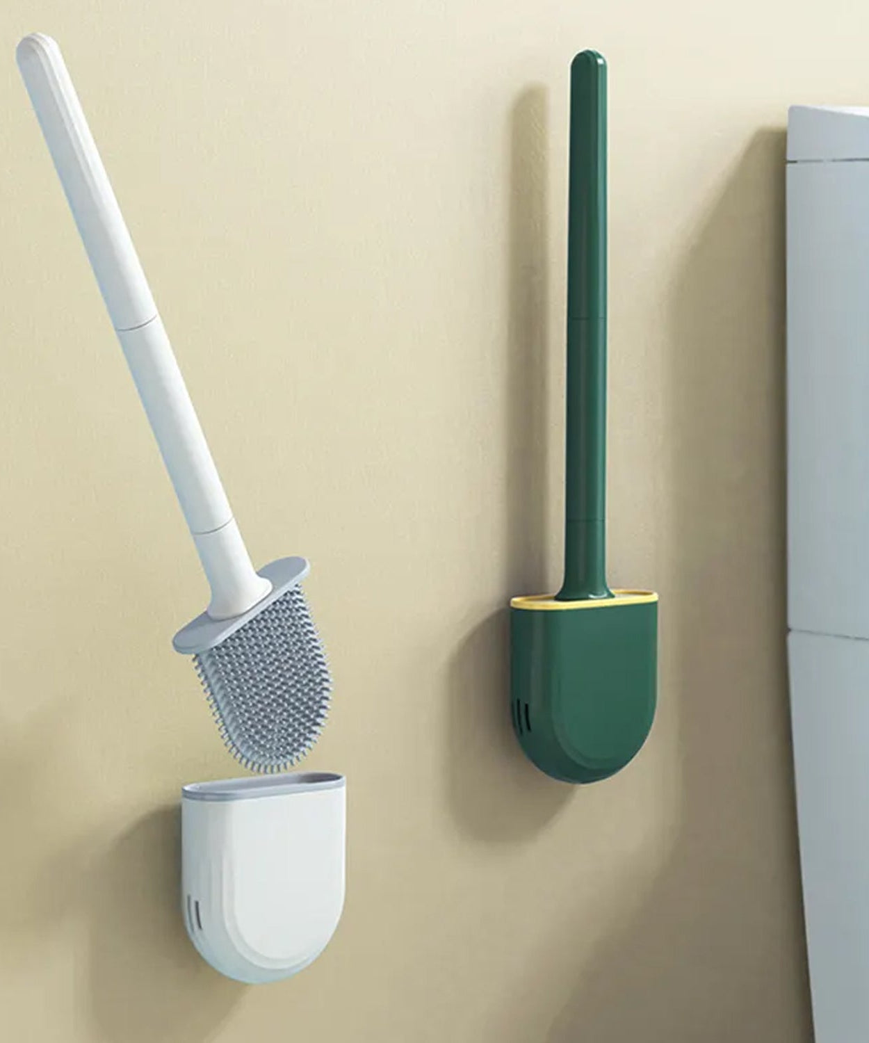 Toilet brush with modern silicone design