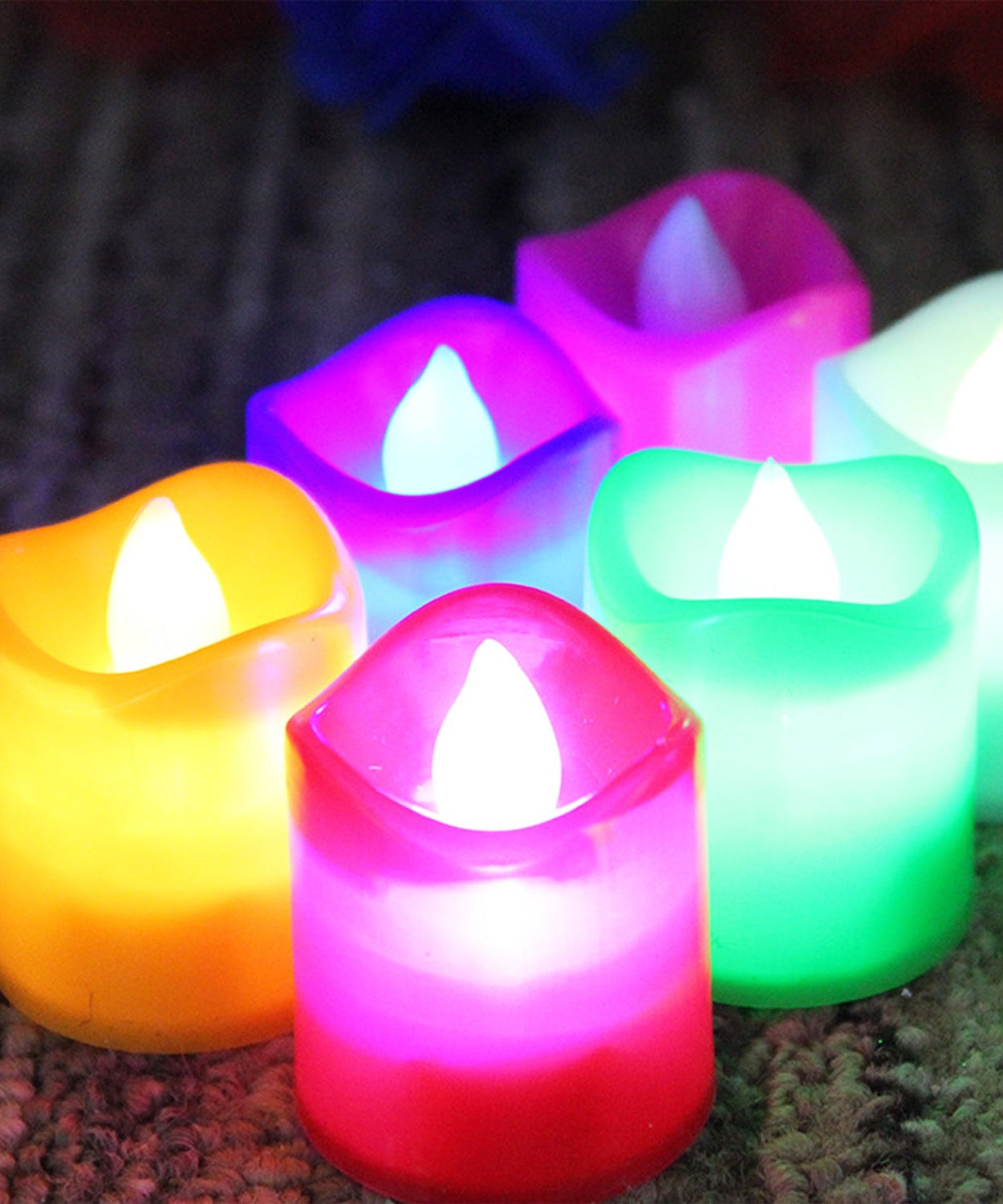 Battery operated LED tealight candles, ideal for parties