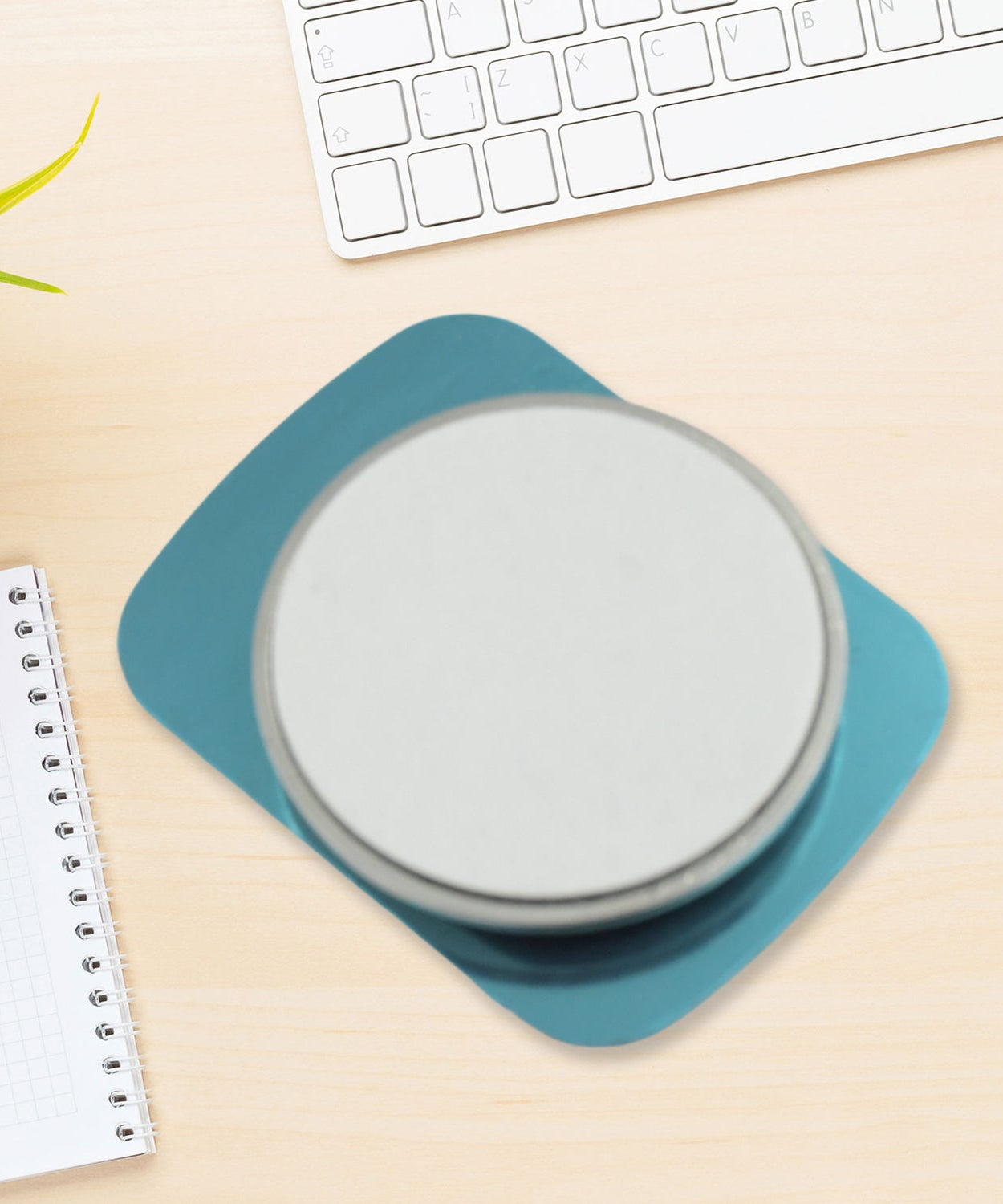 Magnetic car dashboard holder for easy phone access.