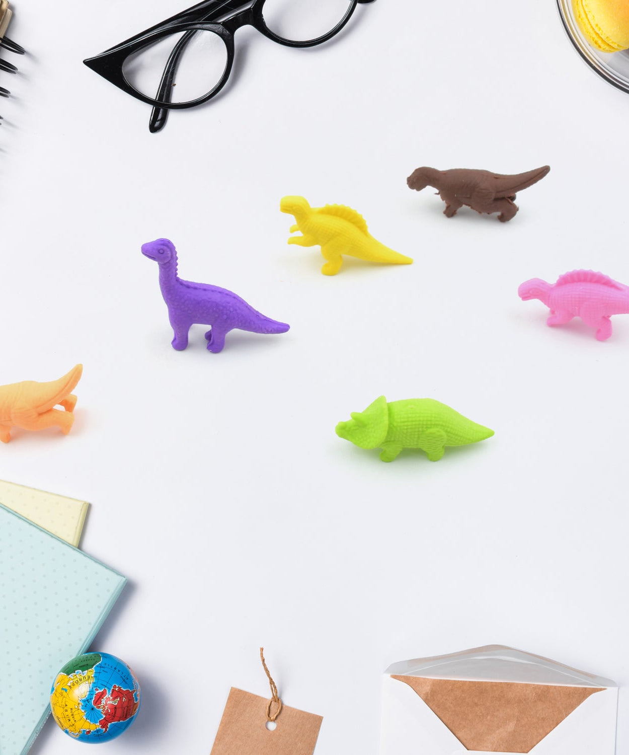 Dinosaur Shaped Erasers for Kids, 3D Puzzle Erasers, Classroom Prizes (6 Pcs Set)