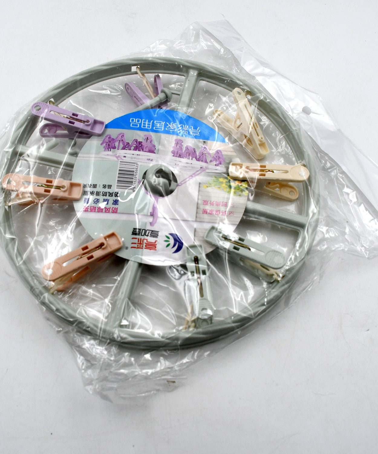 Drying rack with clothespins for underwear, baby clothes, and towels