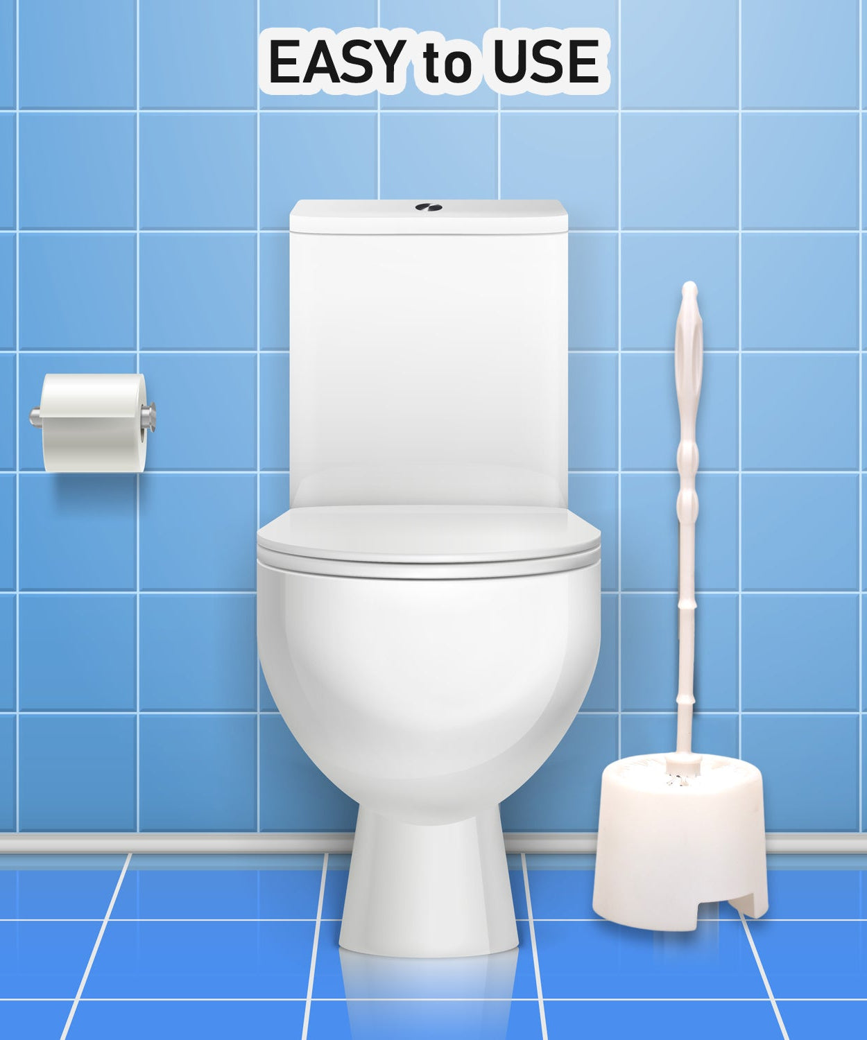 Toilet brush with potted base, simple design