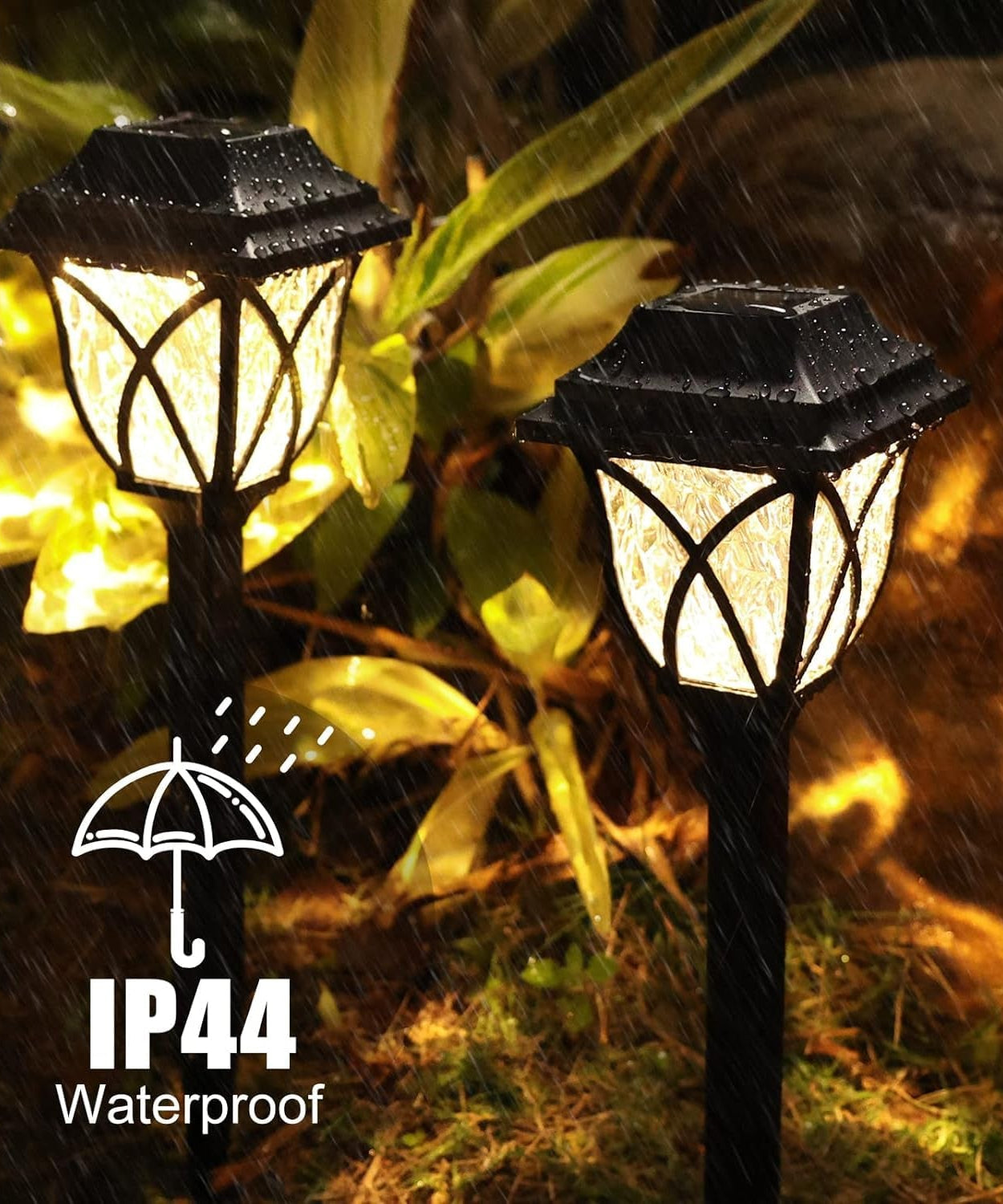 Solar Pathway Lights Outdoor Garden Lights (2 Pcs Set)