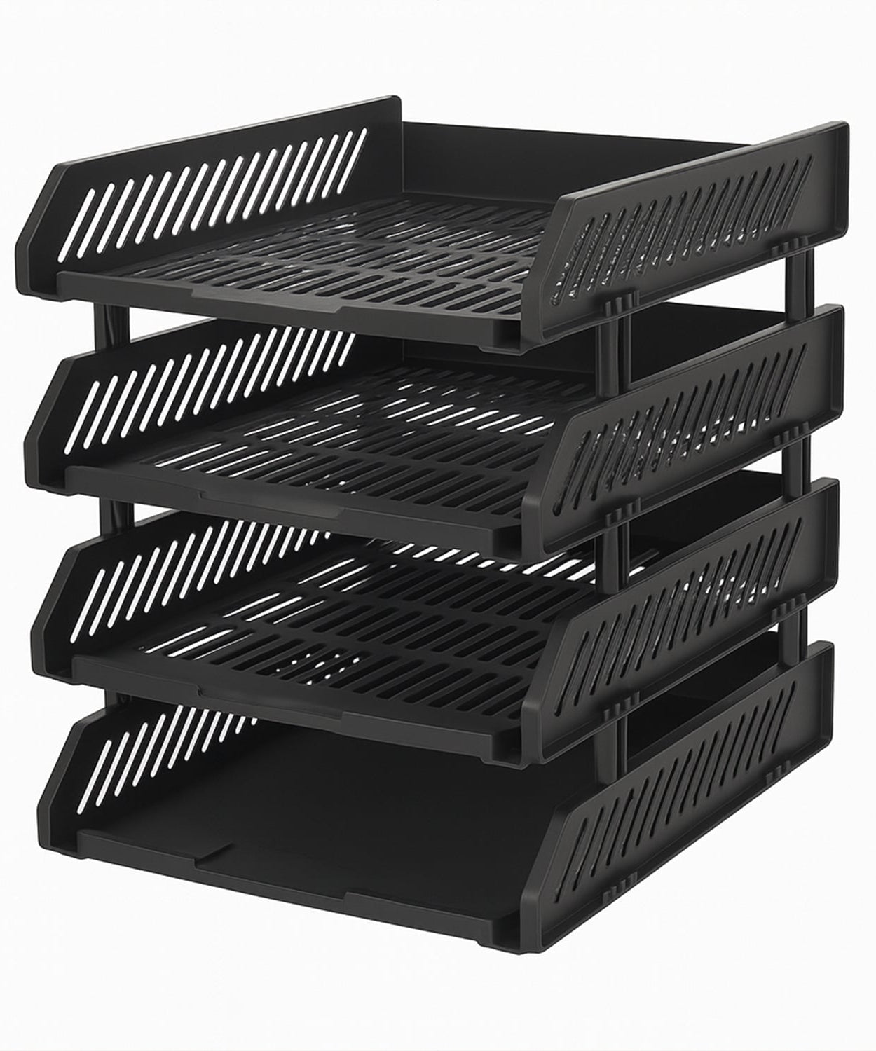 4-Layer Multifunctional File Rack with Drawers for Office Desk