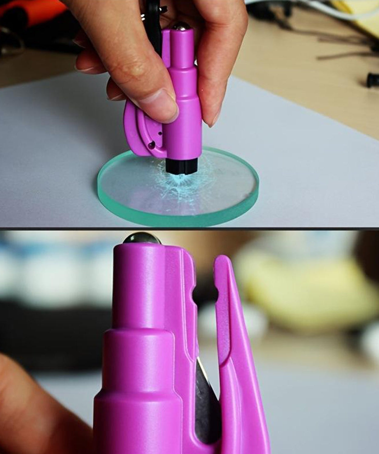 2-in-1 Emergency Safety Cutter – Keychain Tool for Glass Breaking & Seatbelt Cutting, Portable & Handy