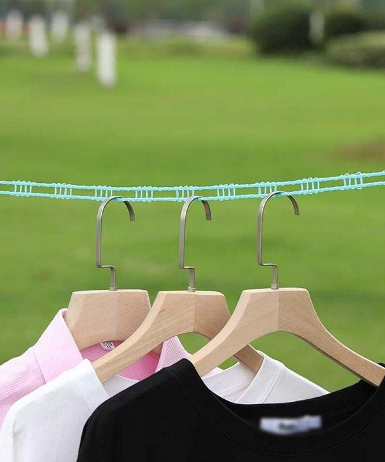 3 Meter Anti-Slip Clothesline Rope - Nylon, Hooks, Indoor/Outdoor