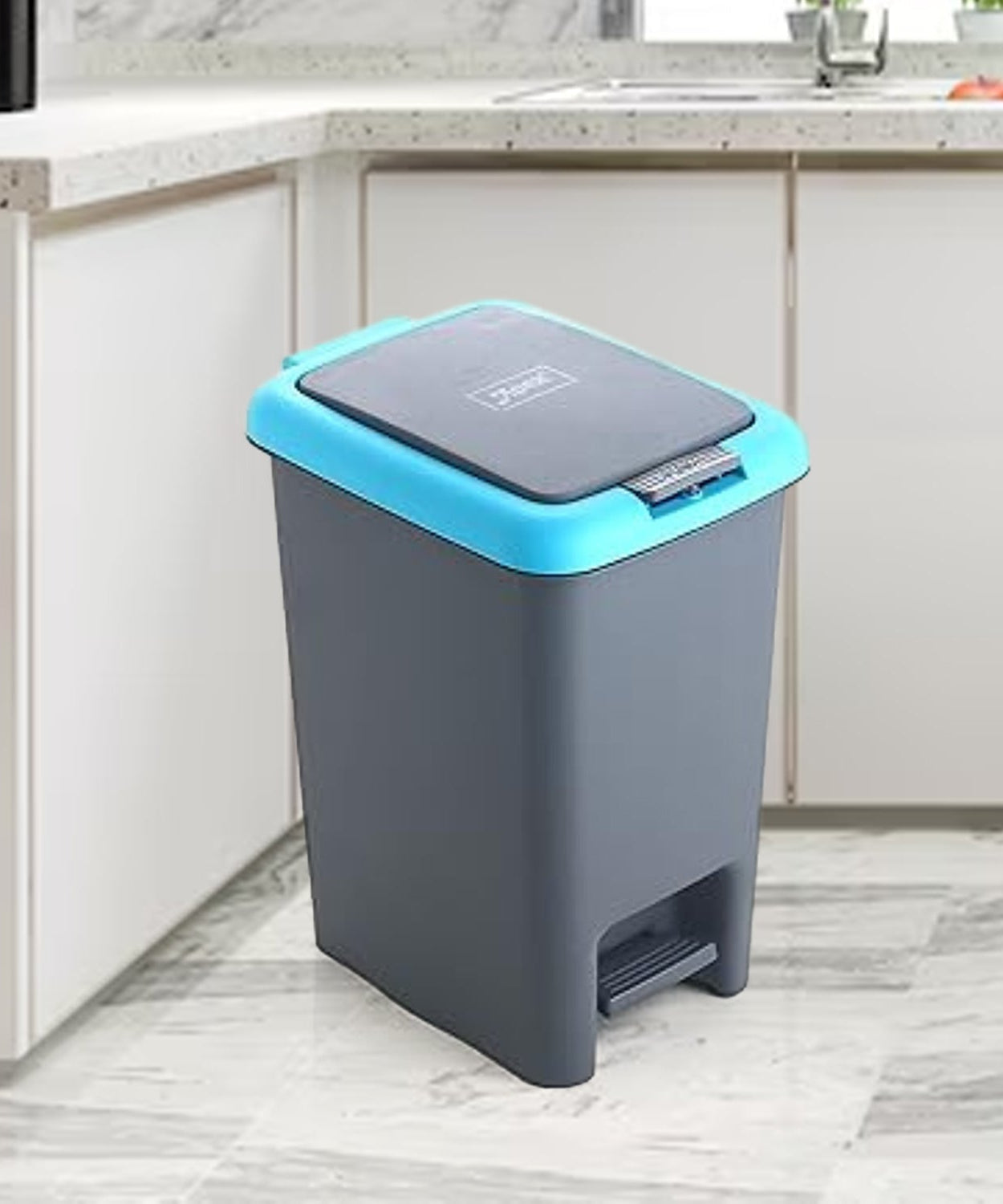 Apex Plastic Push N Pedal Dust Bin | Hands-Free Operation, Compact Design 6.5 Liters (1 Pc / Mix Color)