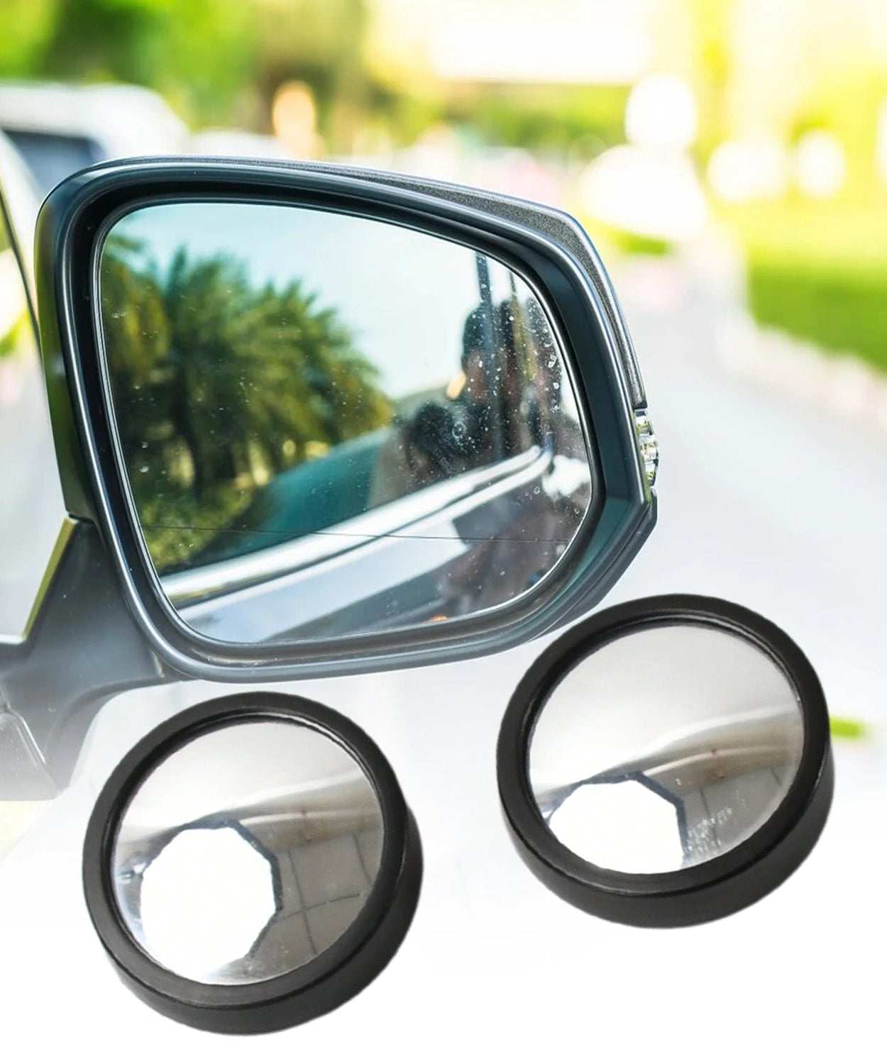 Car Blind Spot Mirror – HD Glass, Convex & Frameless (2 Pcs Set)