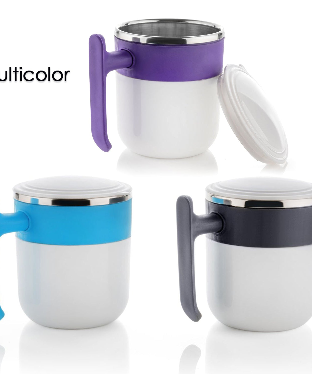 Stainless Steel Insulated Coffee/Tea Mug with Lid – Double Wall Hot Beverage Travel Cup, Milk Mug for Office & Home Use (1 Pc)