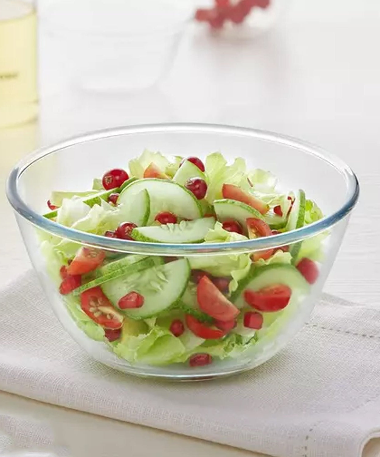 Bista Glass Serving & Mixing Bowls with Plastic Lid | Oven & Microwave Safe & Dishwasher Safe | Scratch Resistant | Transparent | For Household Gift For Birthday (3 Pcs set / 250 ML Approx)