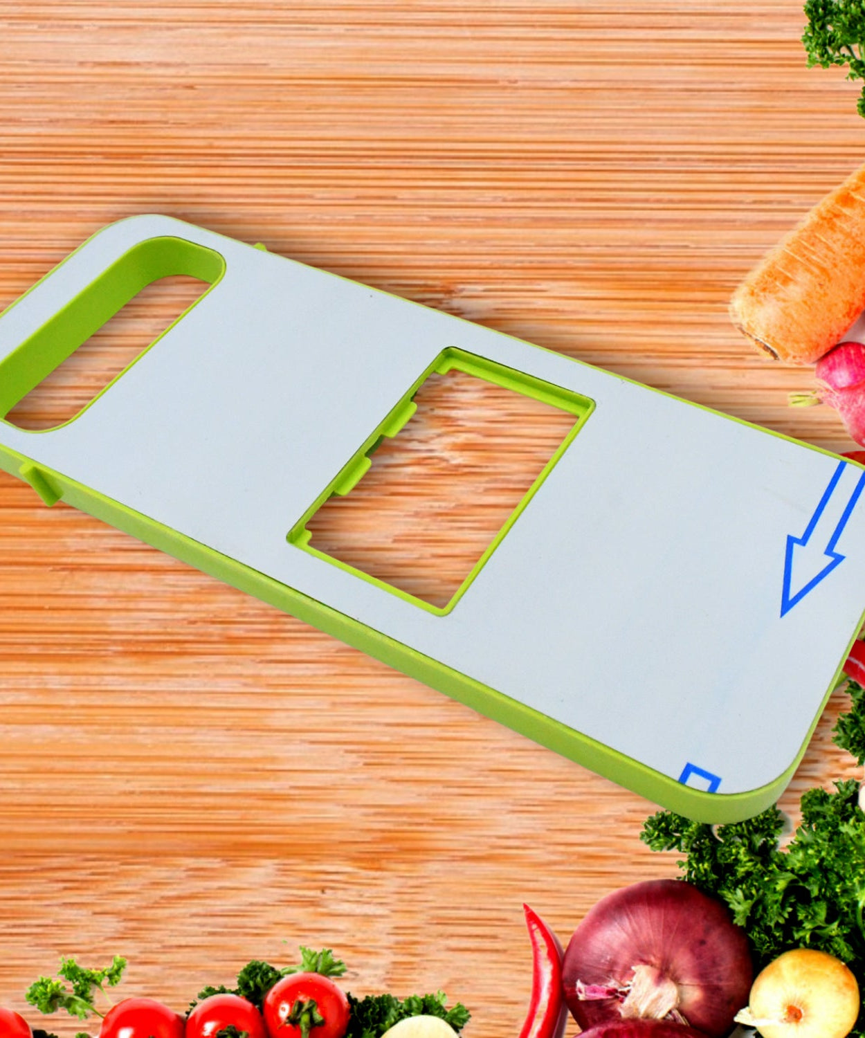 Slicer for Kitchen 5 in 1 Foldable Vegetable Slicer Blade Potato Cutter, Veggie Slicer, Onion Slicer, Julienne Grater with Protective Guards, Stainless Steel Blade