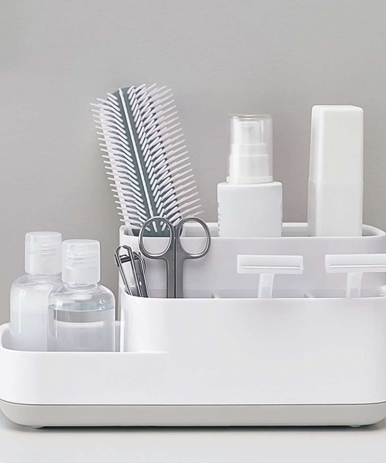 Plastic Multipurpose 5 Compartment Bathroom Desk Organizer Holder (1 Pc)