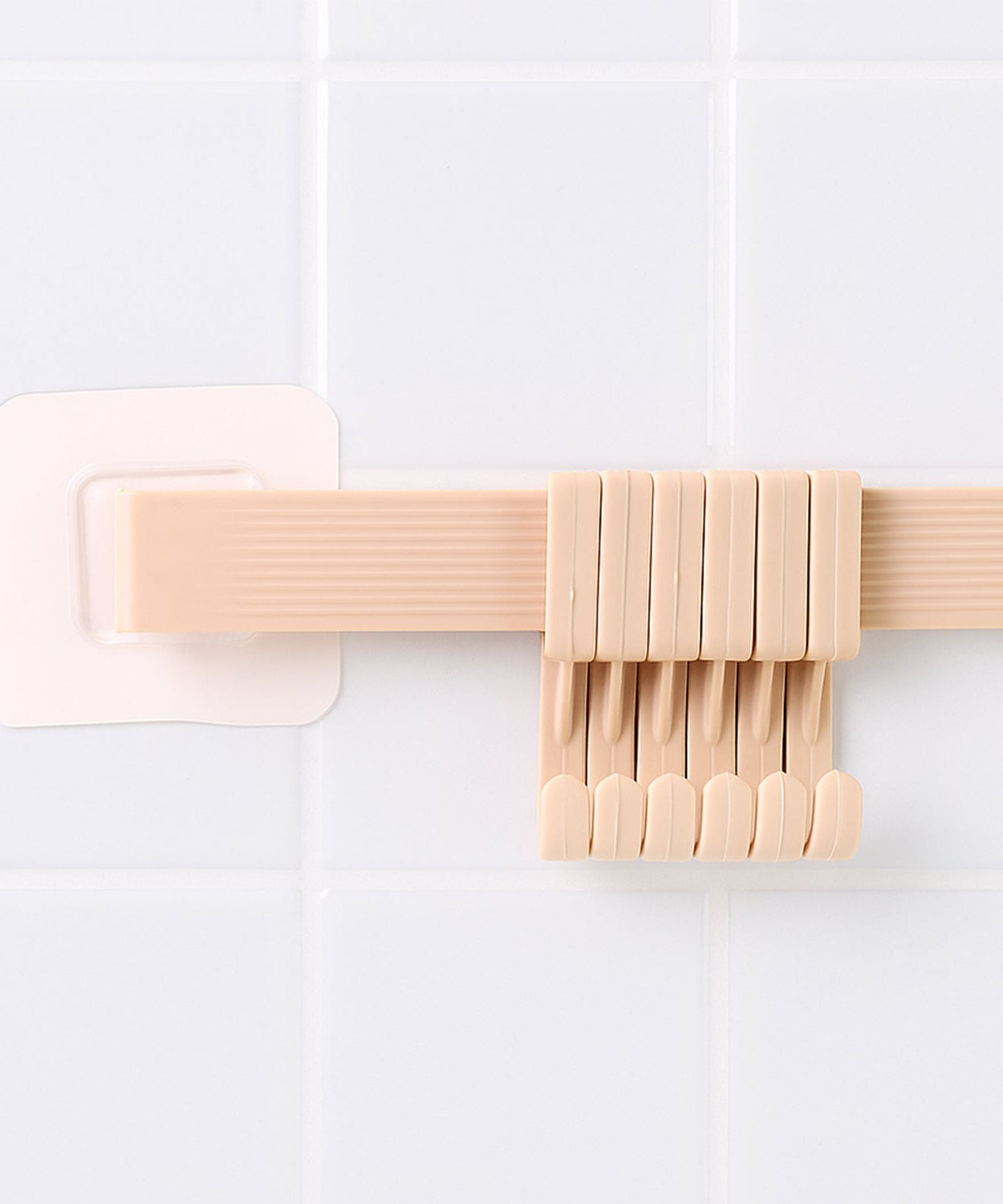 Self-Adhesive 6-Hook Wall Hanging Rack (1 Pc)