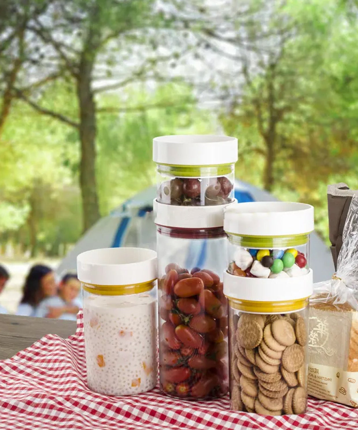 Plastic spice containers with tray, perfect for storing salt and mukhwas