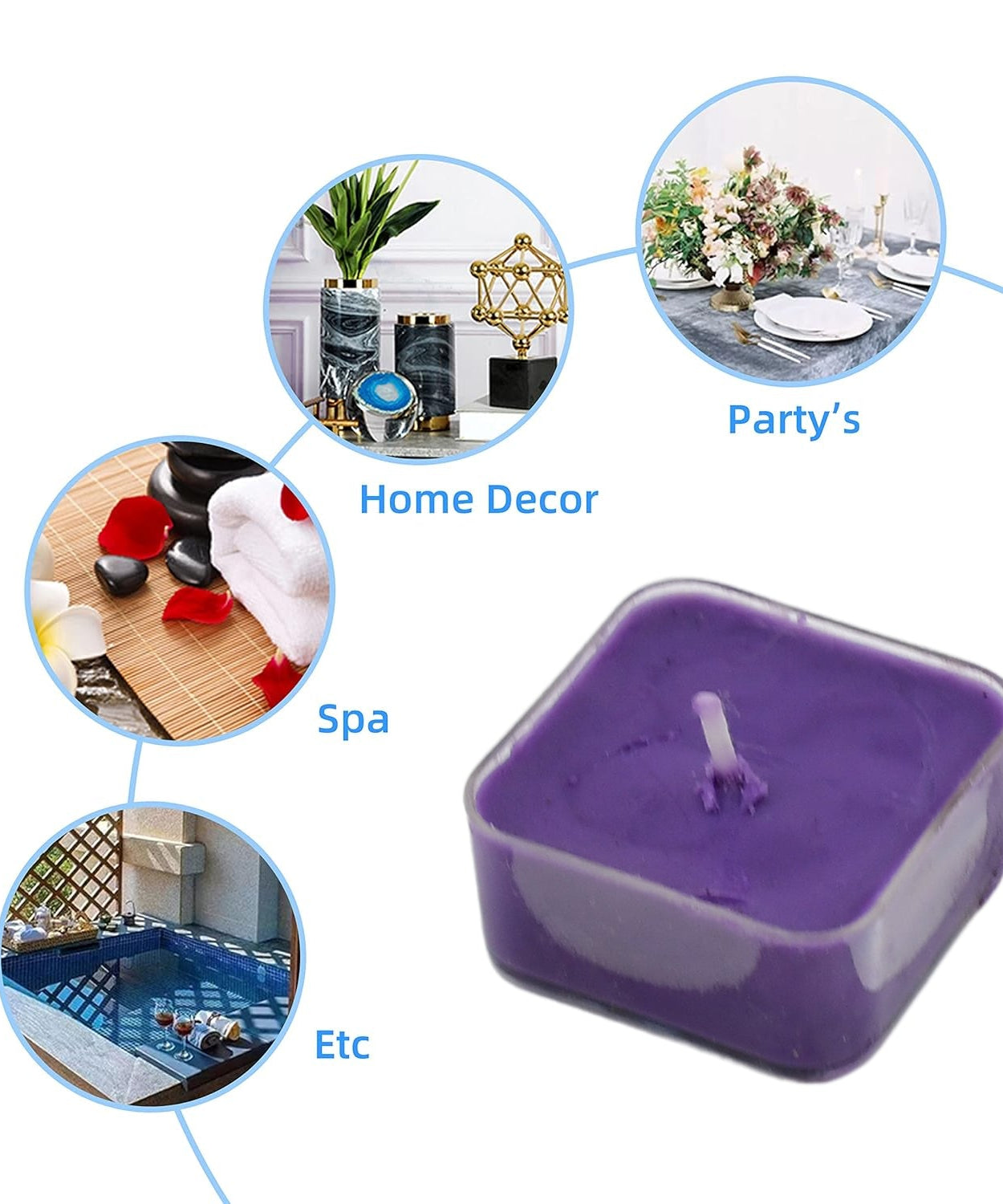 Smokeless Scented Acrylic Lavender Tealight Candles | Scented Acrylic Tealight Candle Set of 1 for Home Decoration and Celebrations | Long Burning Time Candle, Diwali (1 Pc / Mix Color)