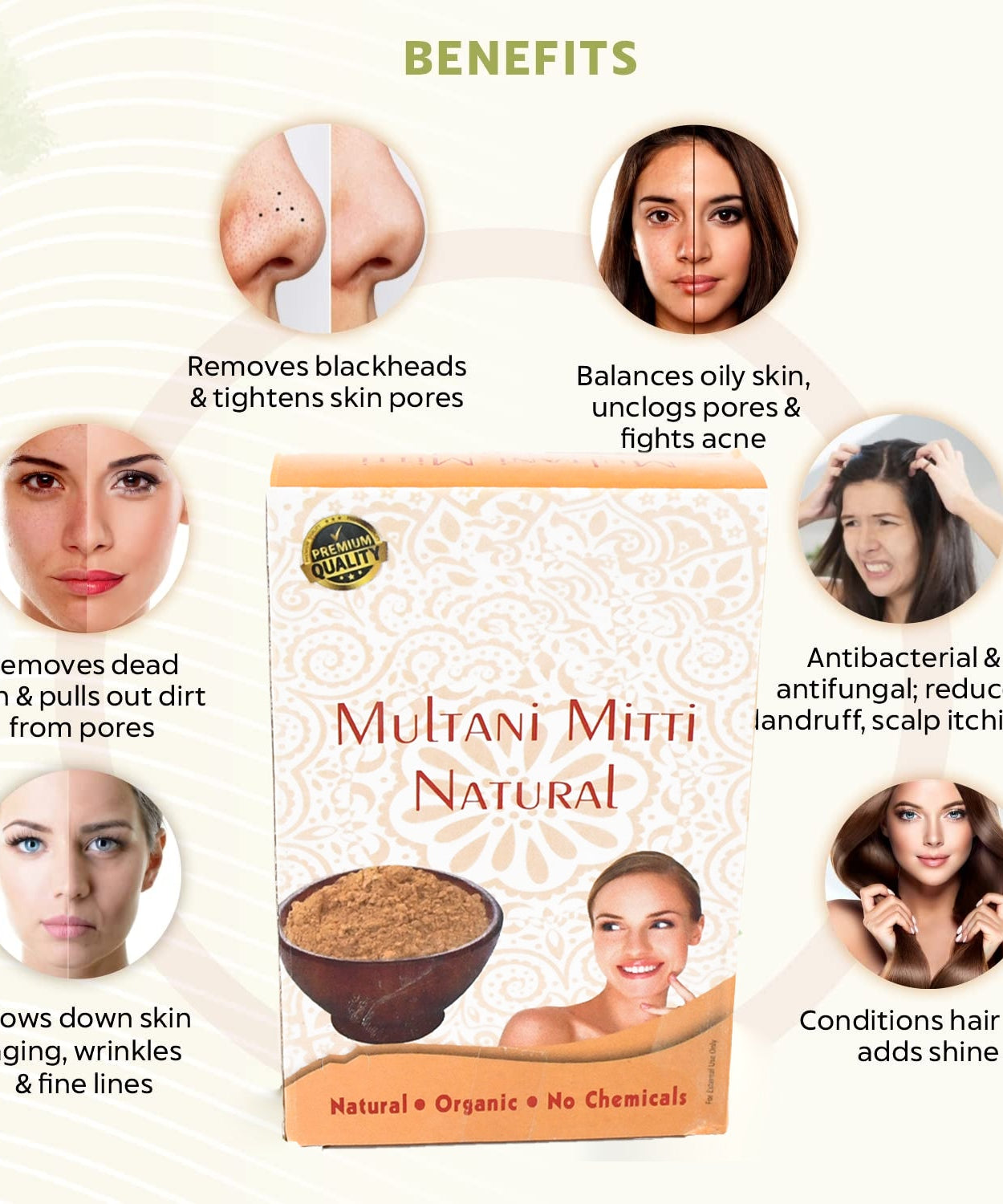 80gram Herbal Tan Removing Multani Mitti Face Pack For Skin Care Age Group