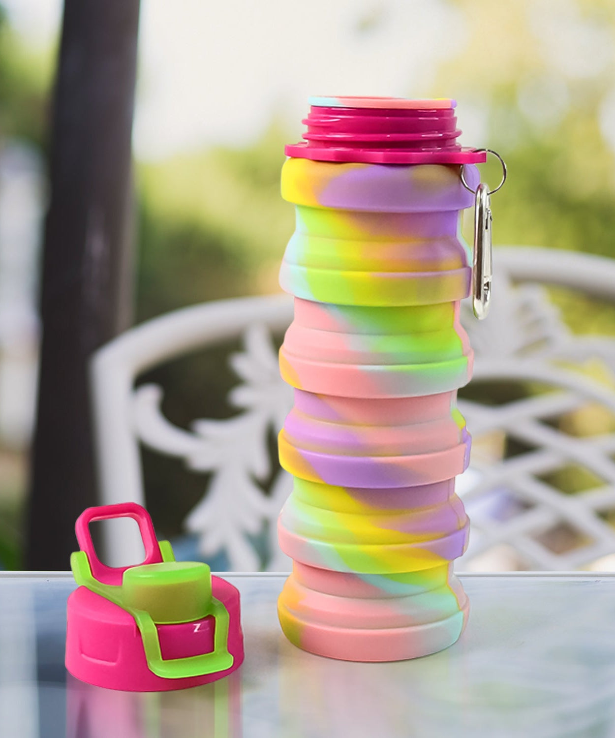 Swirl Pattern Silicone Water Bottle 