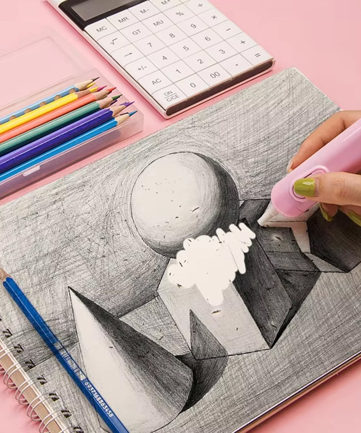 Electric Eraser Kit – Battery Operated with 10 Refills for Drawing & Sketching (Mix Design / Battery Not Included)