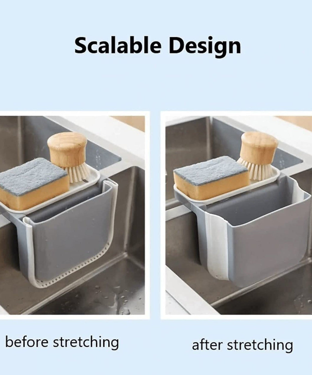 Foldable sink basket for fruits and vegetables with drainage holes