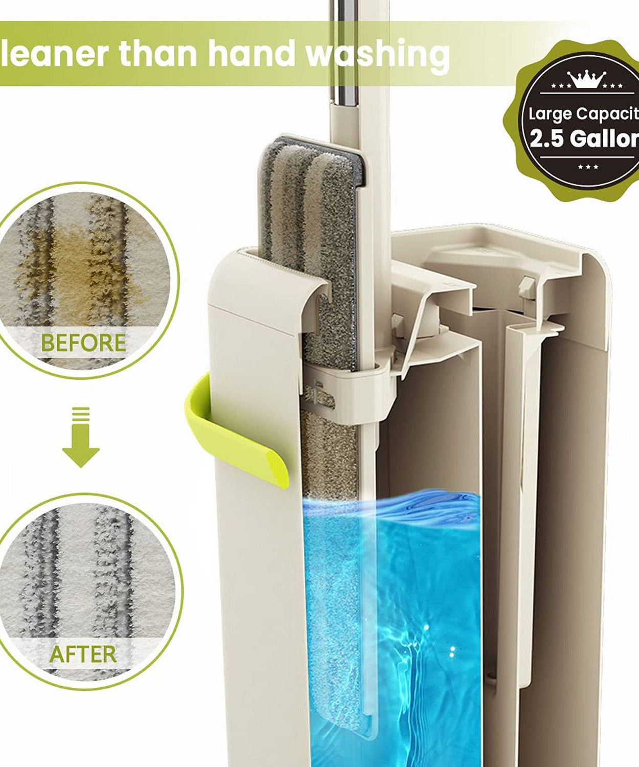 2 in 1 mop with wringer and microfiber pad