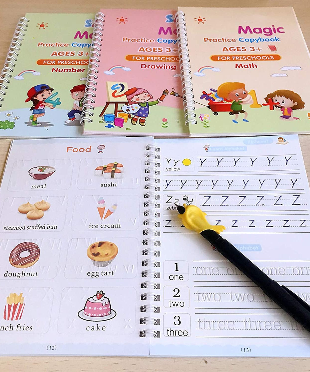 4-piece magic copybook set for kids and adults