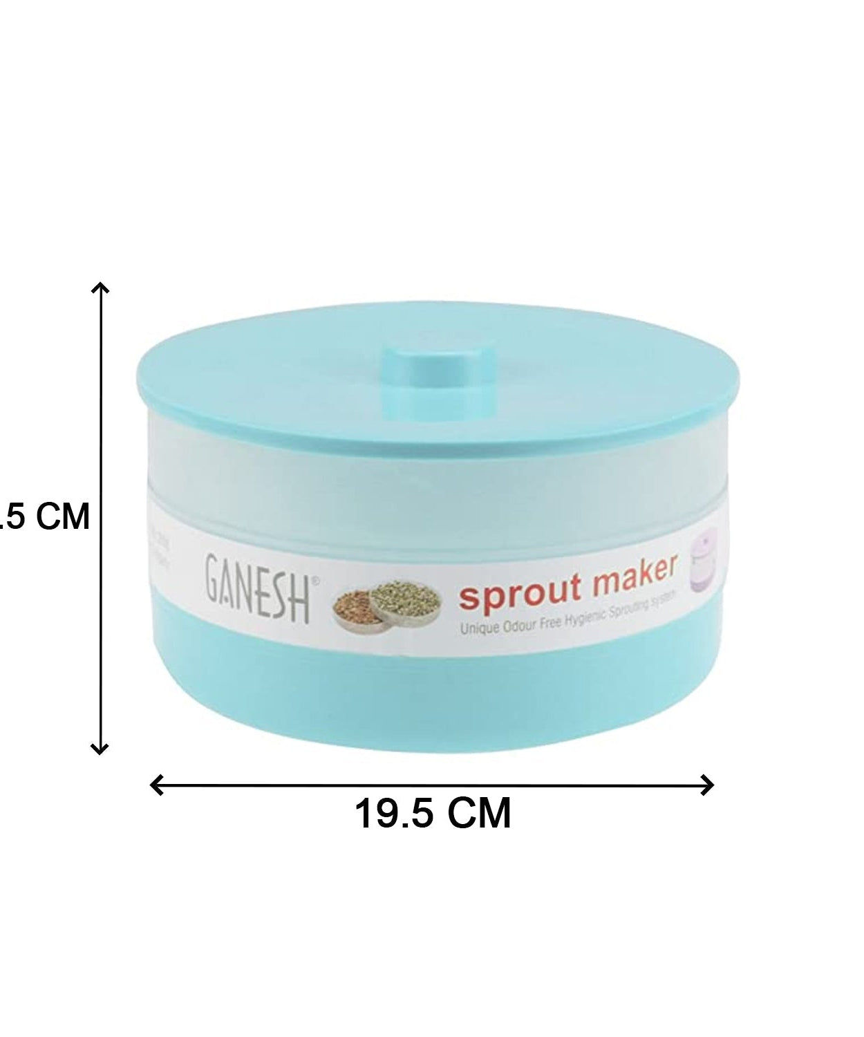 Ganesh sprout maker, bean bowl 1800 ml, shown from various angles.