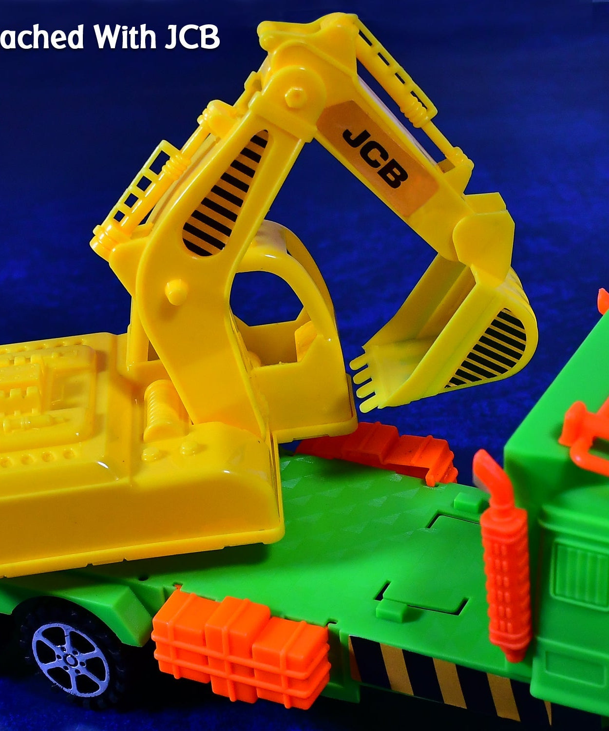 Toy dumper truck with JCB branding