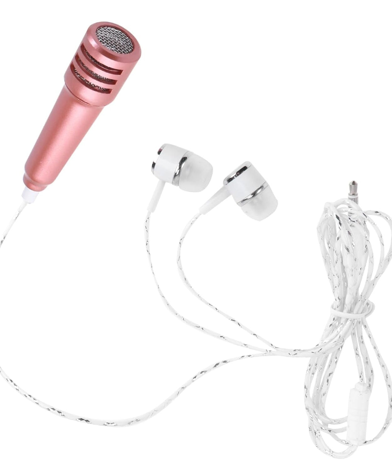 Mini Microphone Mic with Earphone for Voice Recording, Mike Mic Microphone with Handsfree for Mobile Computer, Headphone Handfree Earphone Usb Microphone Vocal Gift Miniature Children (1 Pc)