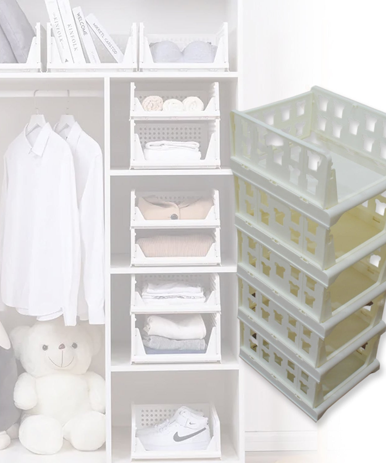 Stackable 5-layer storage cart, foldable and functional