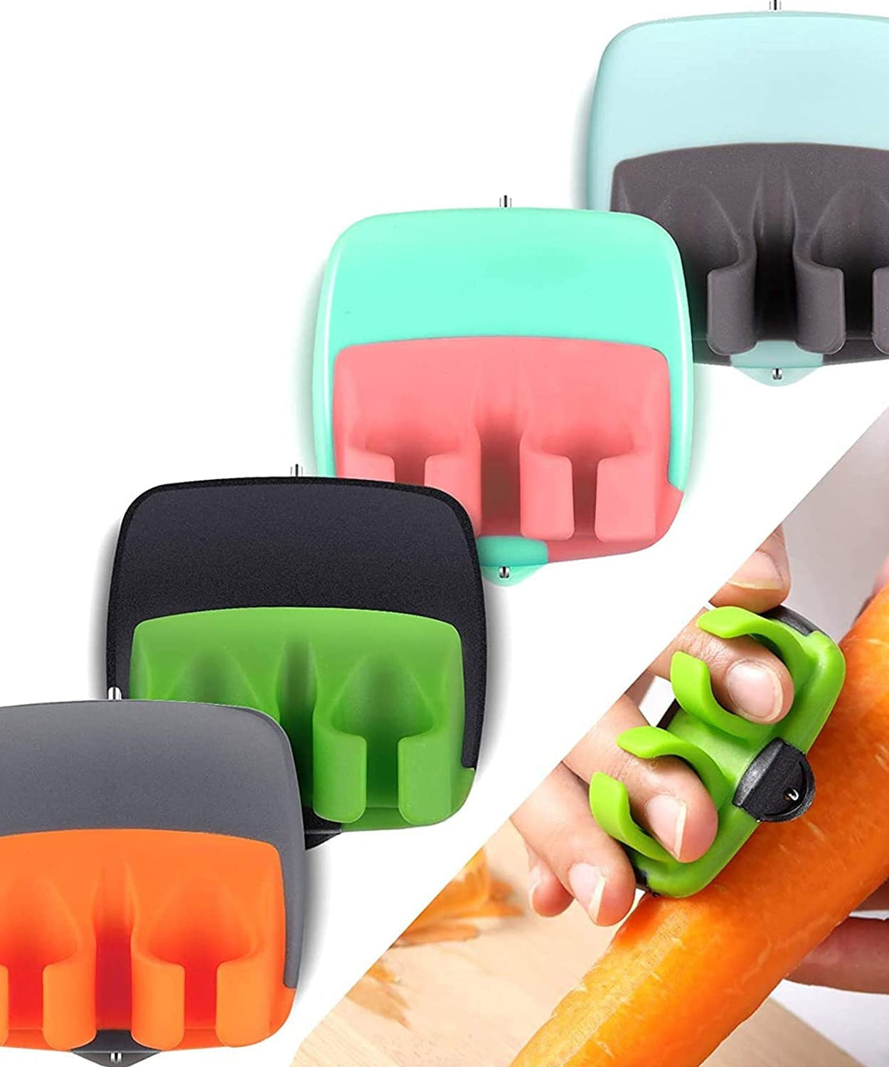 Durable vegetable peeler with a rubberized grip.