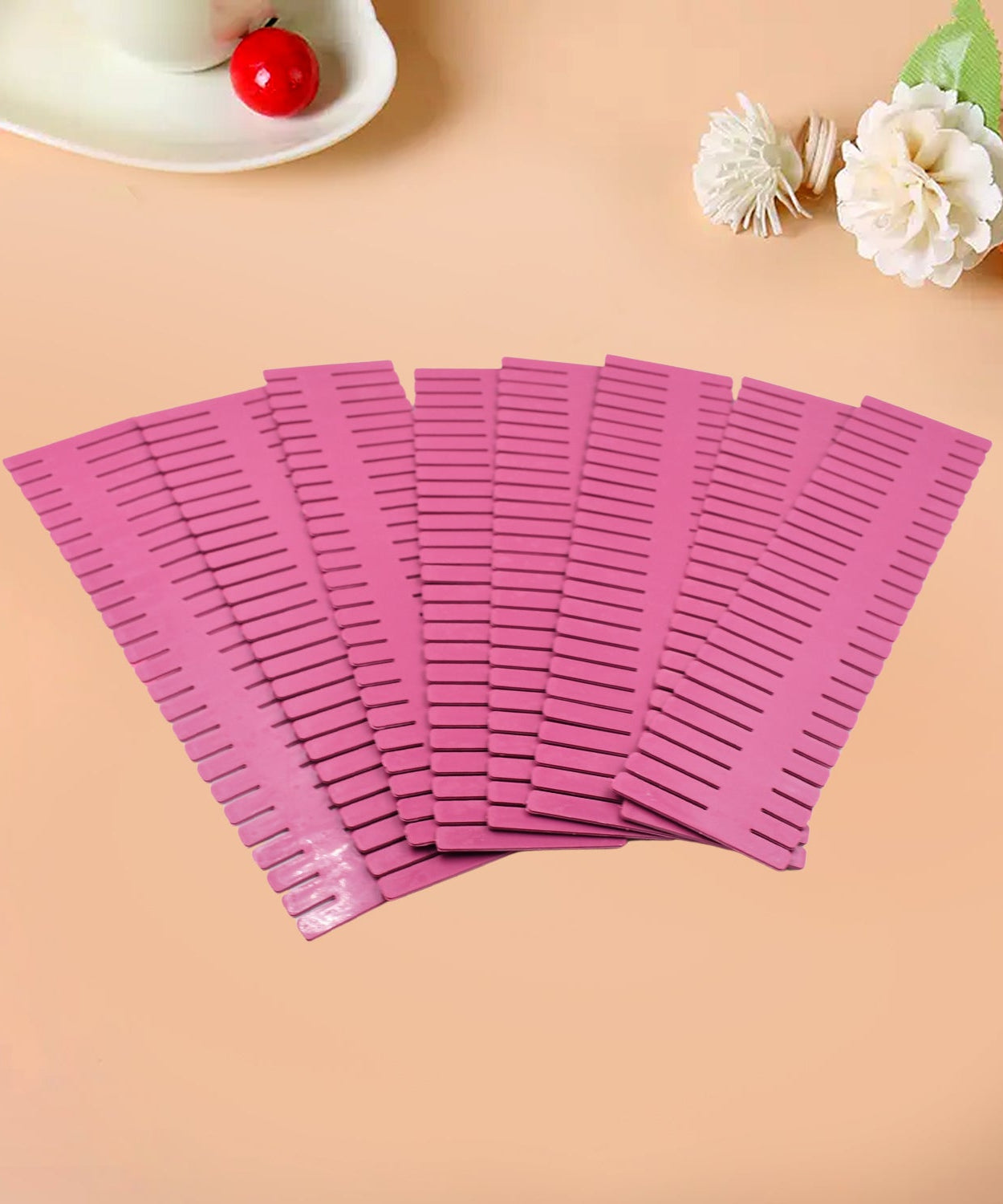 Adjustable plastic grid dividers for closet and drawer organization, home and kitchen use.