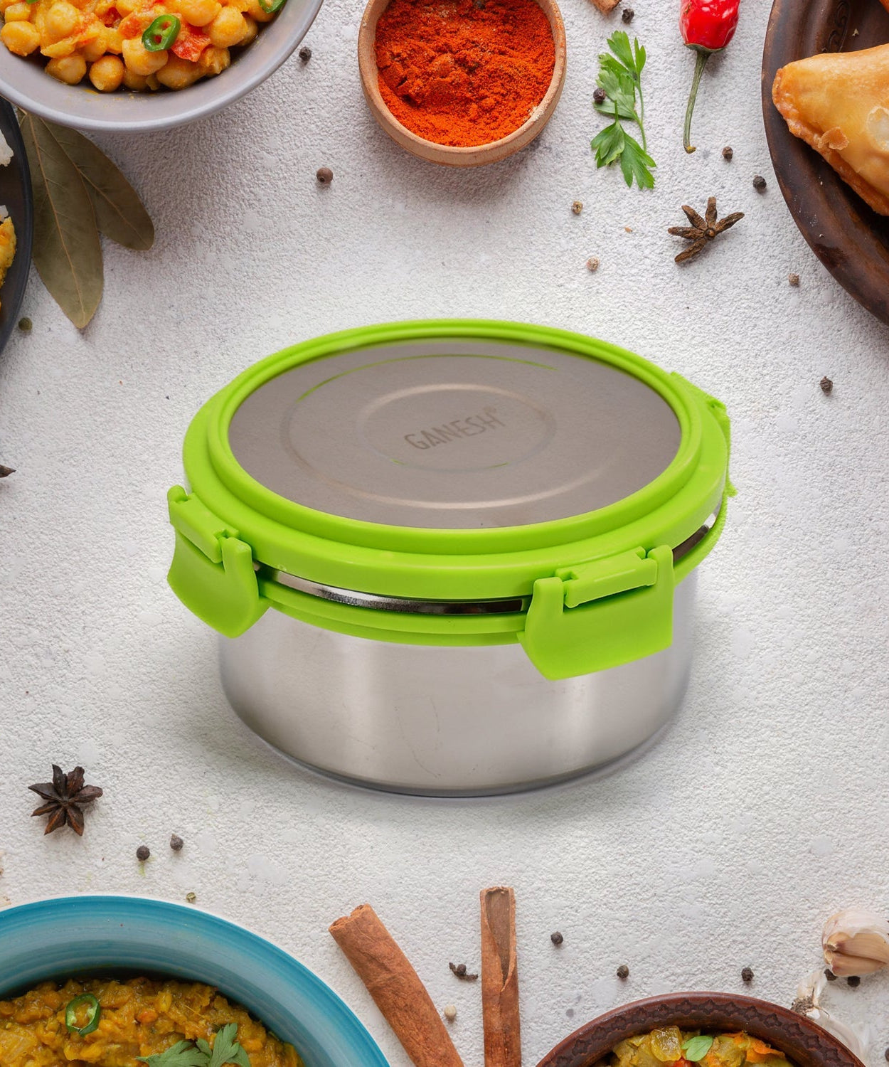 Stainless steel lunch box round