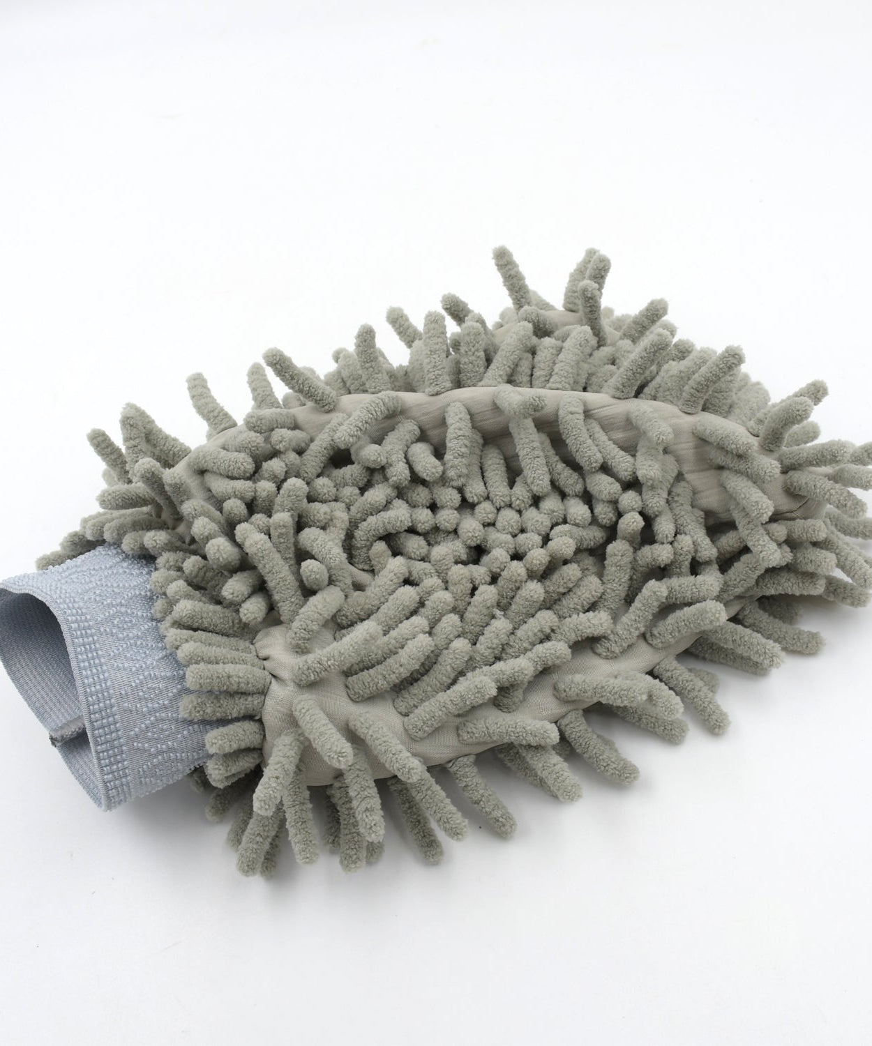 Double-sided microfiber hand glove for dusting and cleaning home, kitchen