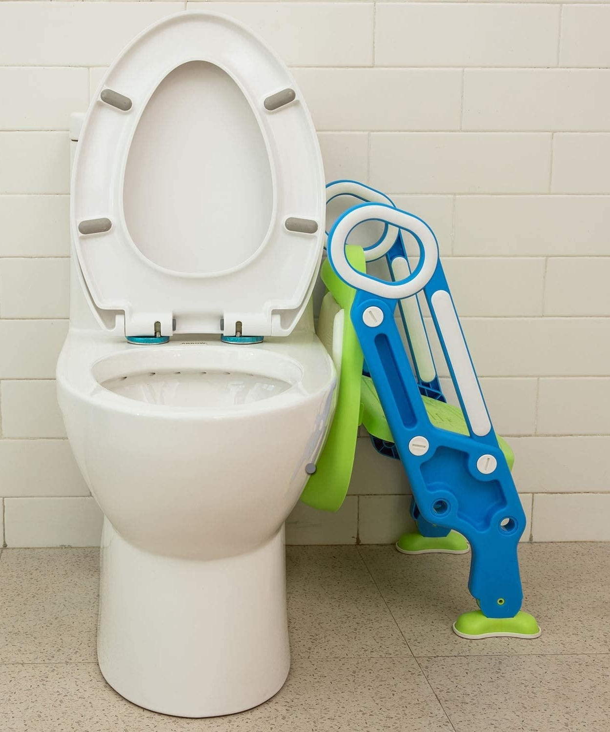 Potty training seat with ladder, foldable design