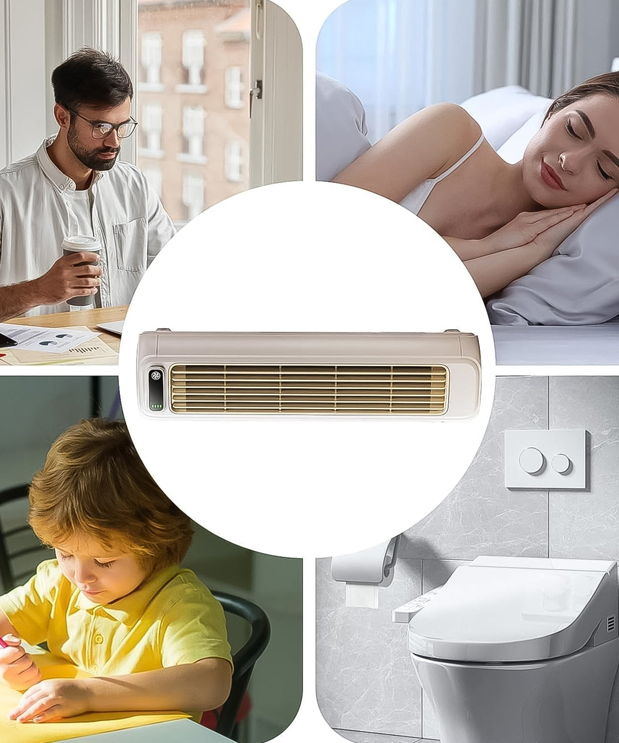 Portable Air Conditioning Cooling Fan (1 Pc / With 2 Pc Adhesive Hook)