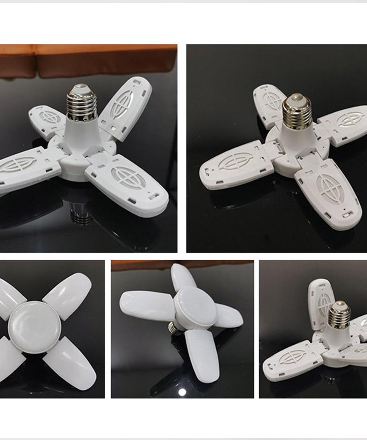 LED fan bulb, side view