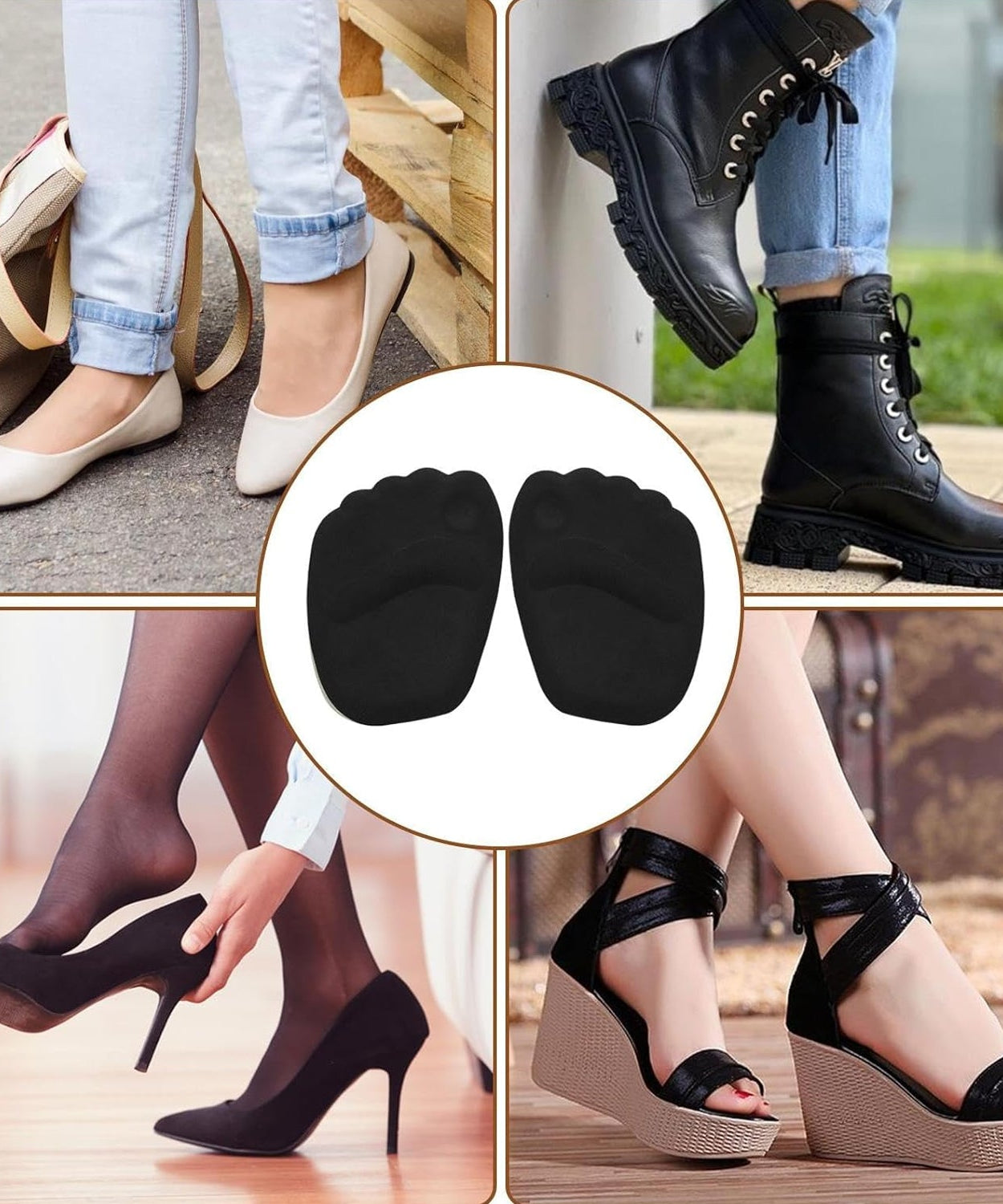 High Shoe Heel Cushion Inserts Non Slip Prevent Calluses Insole Pads (1 Pair)