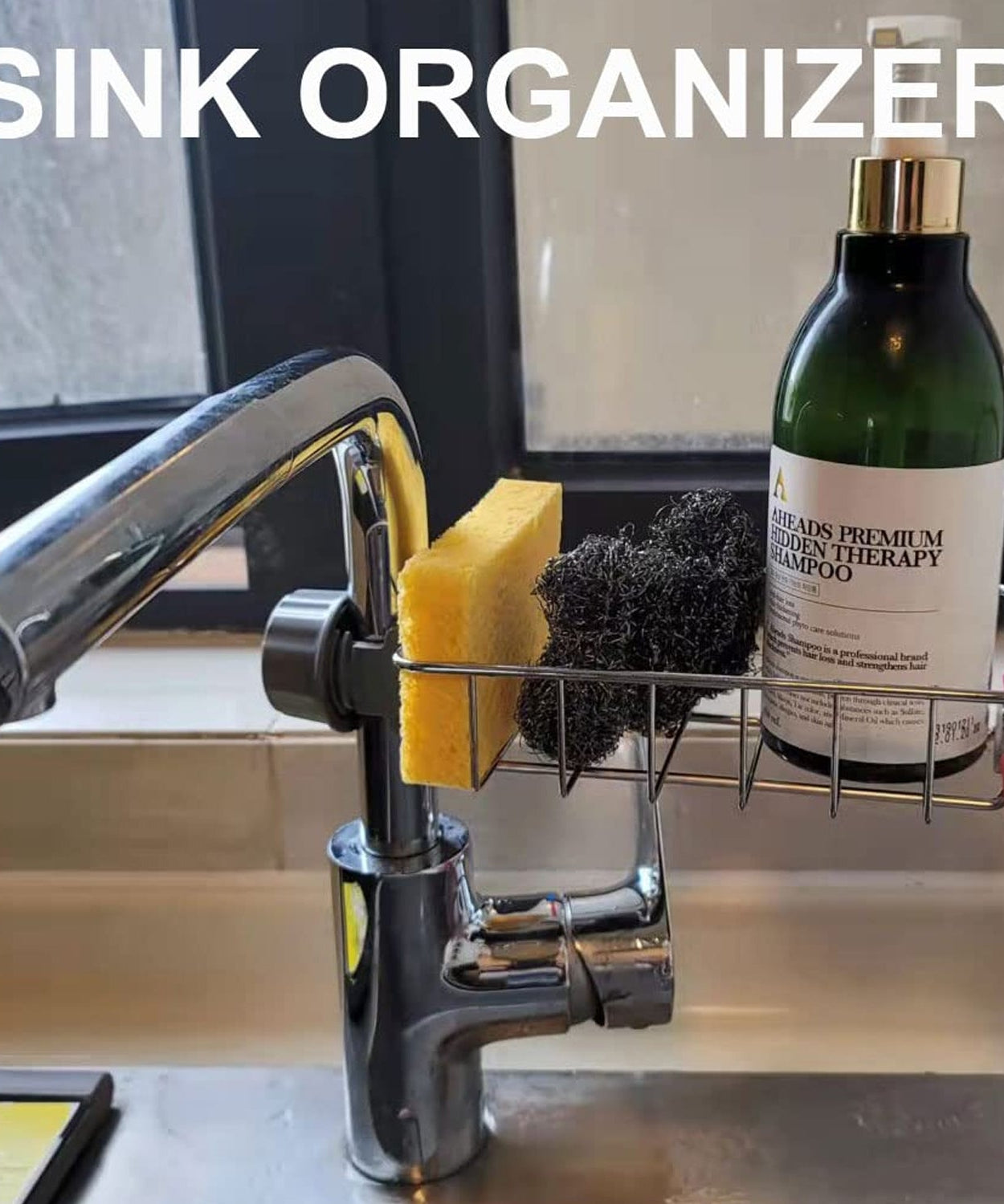 Soap, Sponge Holder, Stainless Steel Sink, Caddy Organizer (1 Pc)