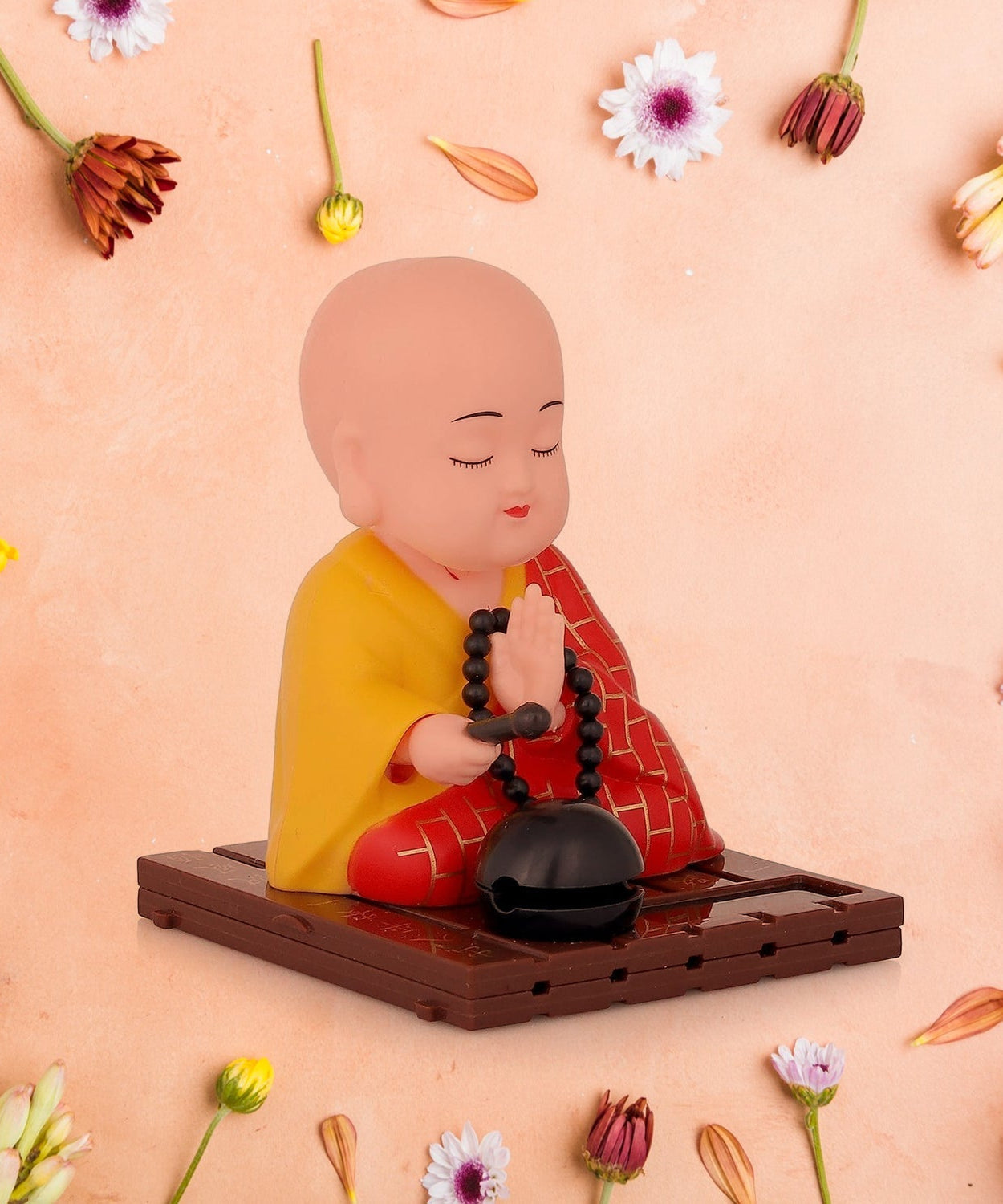 Solar Powered Sitting Buddha Statue,  Moving Head and Hand (1 Pc / Medium)