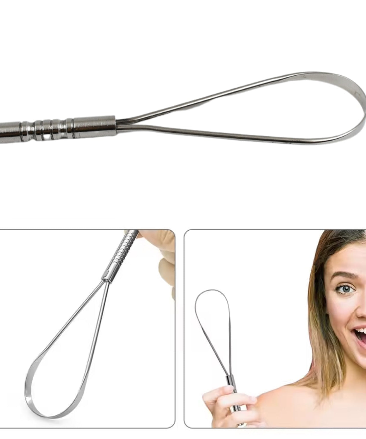 Steel Tongue Cleaner, Tongue Scraper (1 Pc)