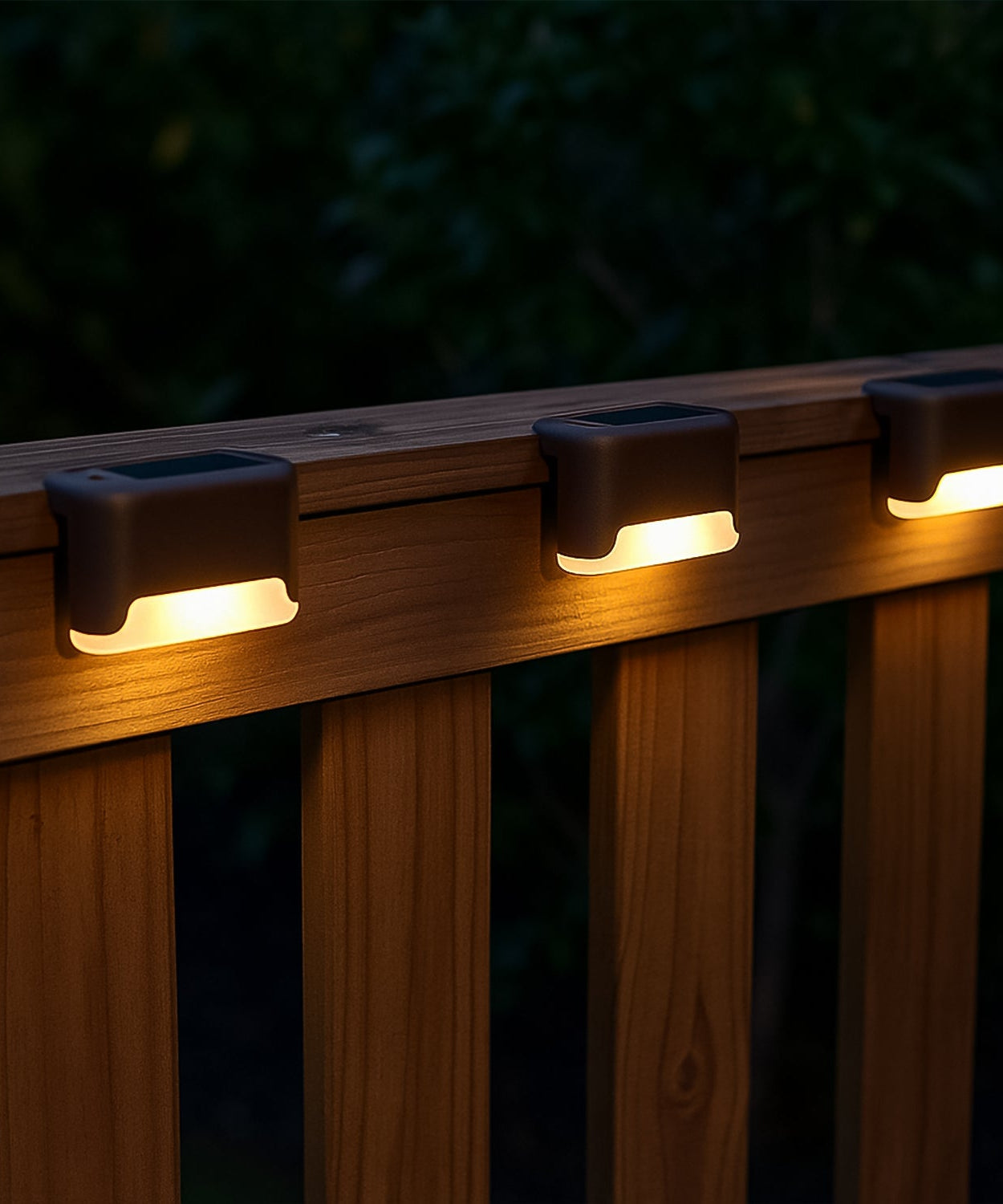 4-Piece Solar Waterproof Garden, Stair & Railing Lights