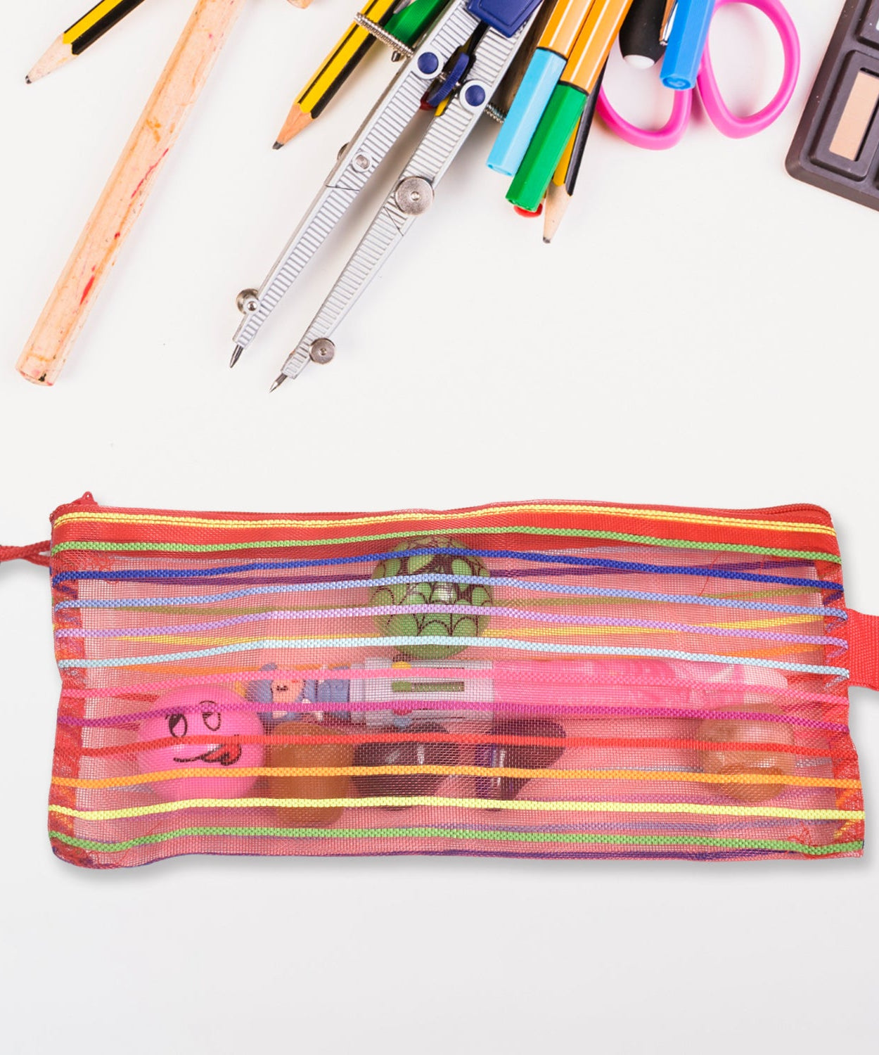 Transparent Zippered Nylon Mesh Multi Purpose Pouch / Purse