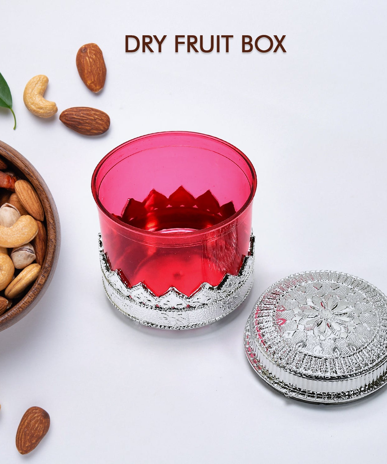 Storage container with diamond design, angled view