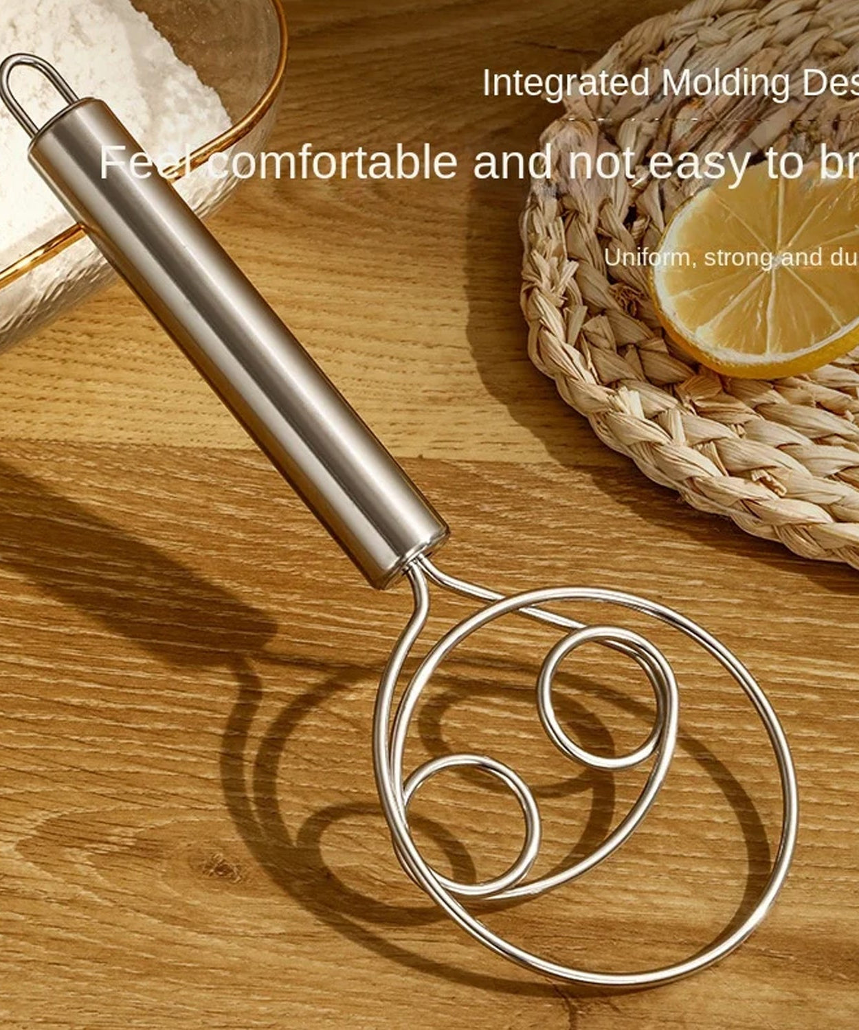 Dough Whisk, Premium Stainless Steel Dutch Whisk, Dough Hand Mixer Artisan Blender For Egg, Bread, Cake, Pastry, Pizza Dough - Perfect Baking Tools, Whisking, Tirring Kitchen Tools (1 Pc)