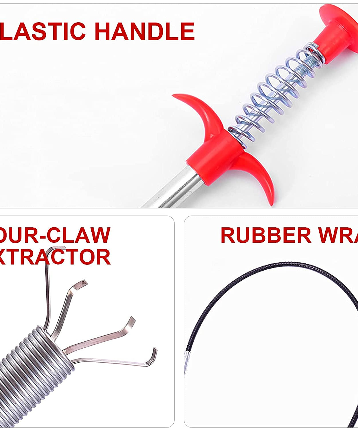 Metal wire brush for sink cleaning, 155 cm long