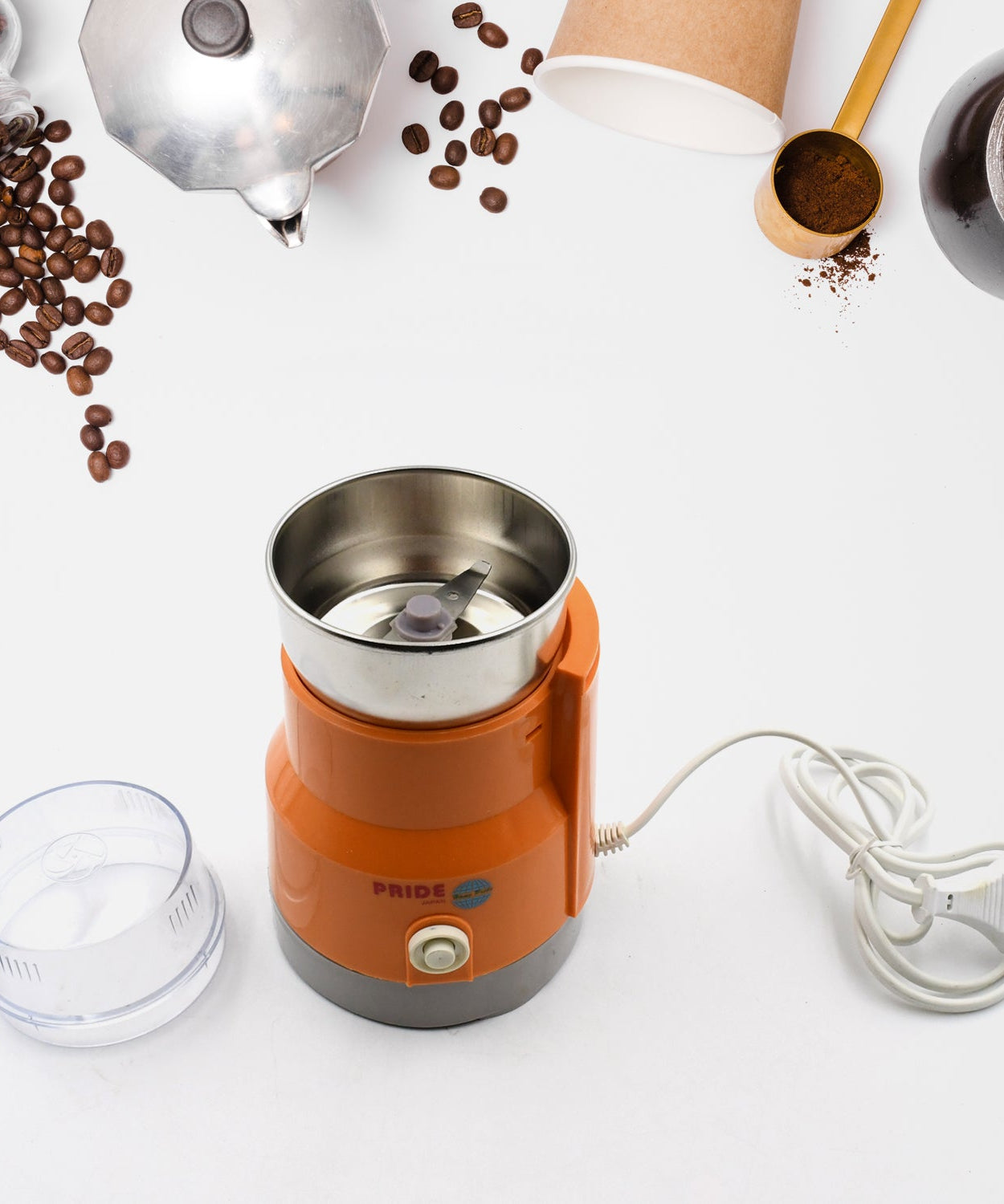 Small kitchen grinder for coffee beans and spices