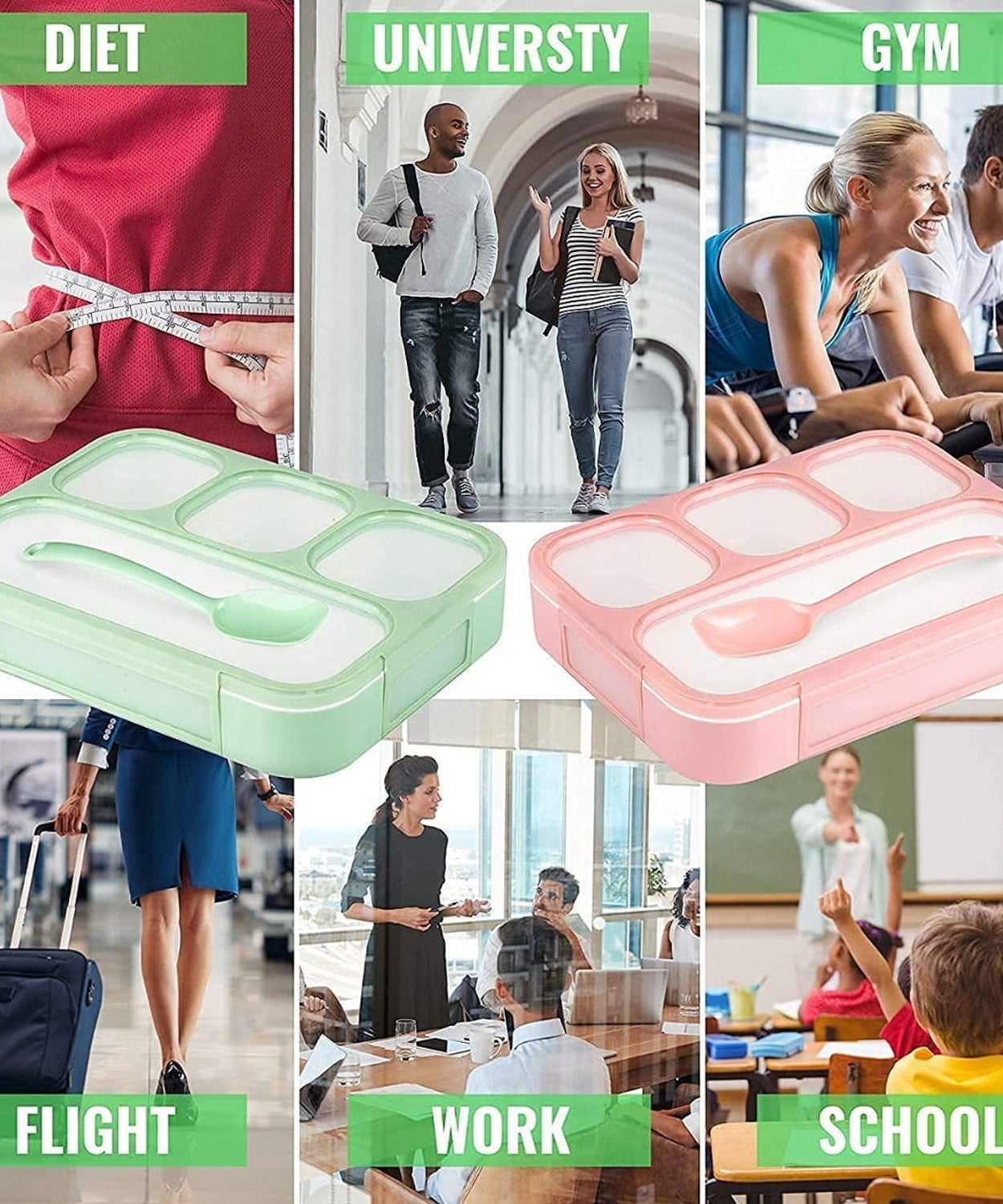 Durable 4-compartment lunch box